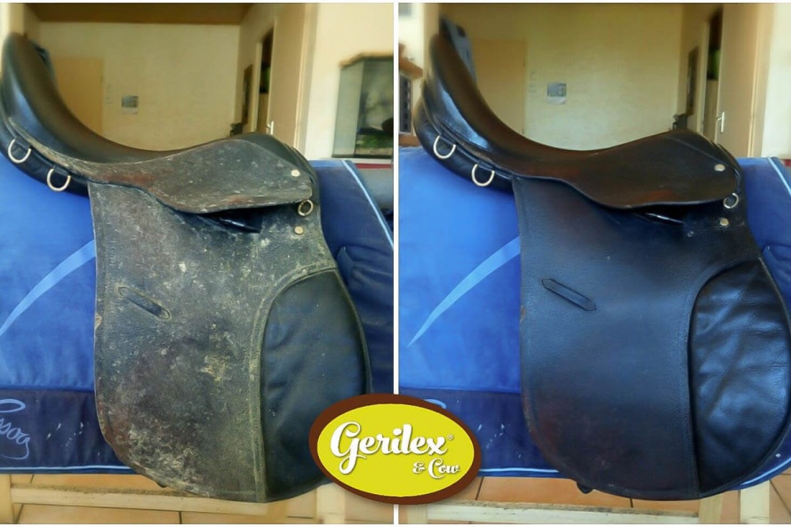 Avant / après sur une selle de cheval